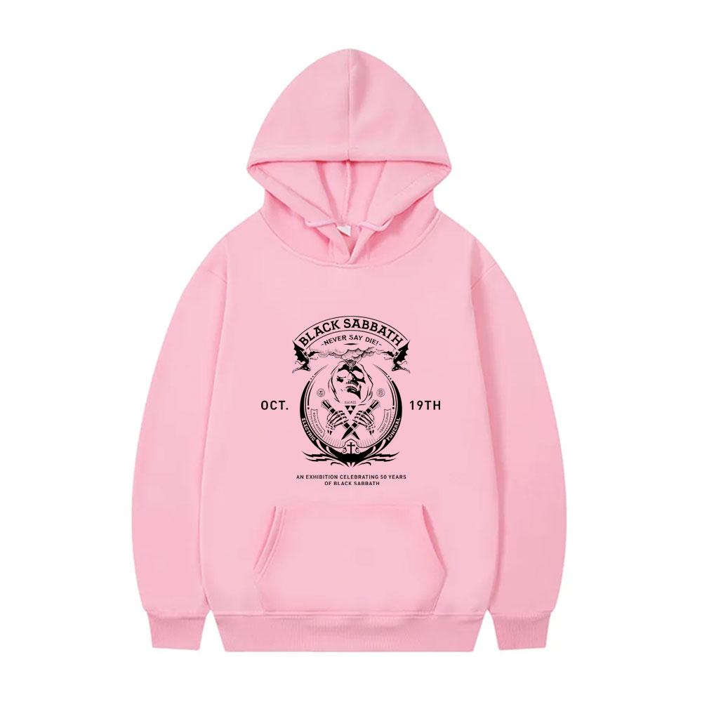 Хэви-метал рок-группа Black Sabbath Худи с принтом Never Say Die Скелет Оззи Осборн Мужские худи-пуловеры Винтажный оверсайз спортивный костюм