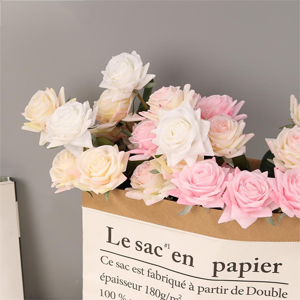 Hot Sale Latex Rose Single Artificial Flower Real Touch Rose Flower for Wedding Decoration