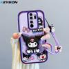 KEYSION Shockproof Case for Redmi Note 8 Pro with Lanyard Silicone Cute 3D Cartoon Doll Phone Cover for Redmi Note 9 Pro 9S
