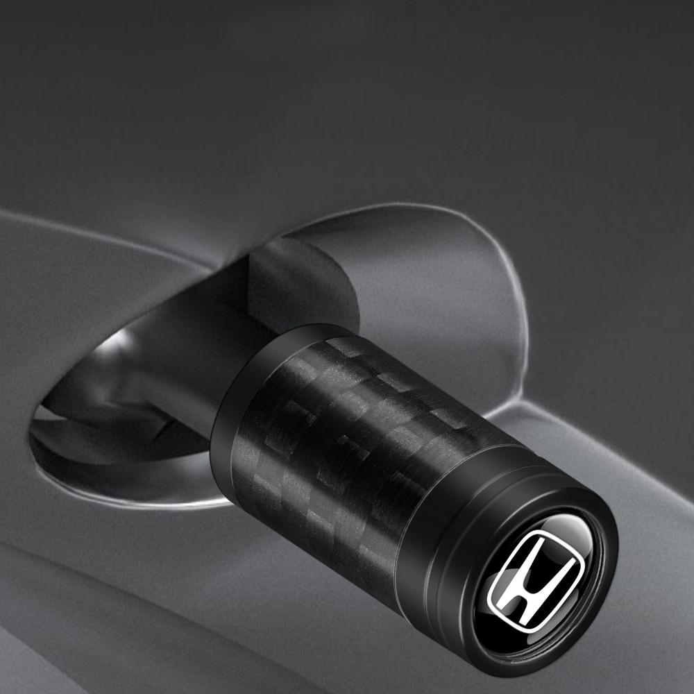 Carbon Fiber Car Tire Valve Cap Auto Emblem Tire Air Stems Caps Decor For Honda Civic 10th 11th Gen Hrv Jazz Accord Crv Odyssey