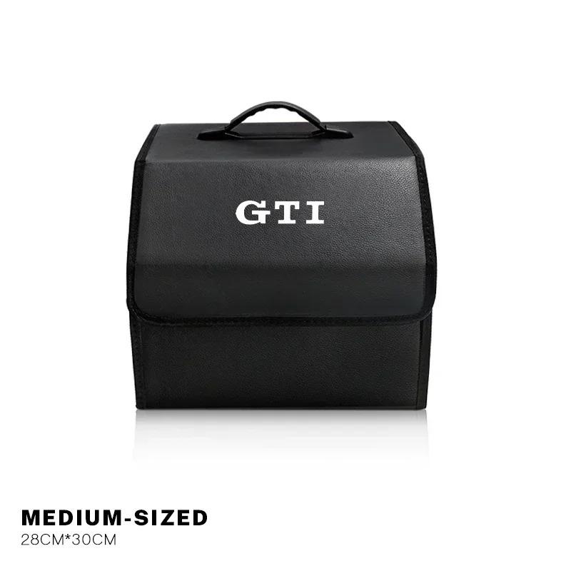 CGLWZ1 Car Trunk Storage Box Leather Sundries Organizer Travel Bag For VW R Line GTI Polo Golf Passat CC Tiguan Arteon Touareg Scirocco