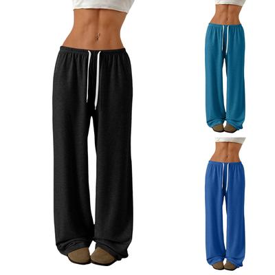 Женские модные свободные брюки с завязками на талии, однотонные