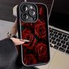 Романтичный красный чехол-роза для iPhone 17 16 15 14 13 12 11 Pro Max Для iPhone 16 15 14 7 8 Plus XS XR X Силиконовый бампер