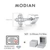 MODIAN D Moissanite Cartilage Earrings 925 Sliver Four Leaf Clover Heart Screw Stud Earrings For Women Jewelry