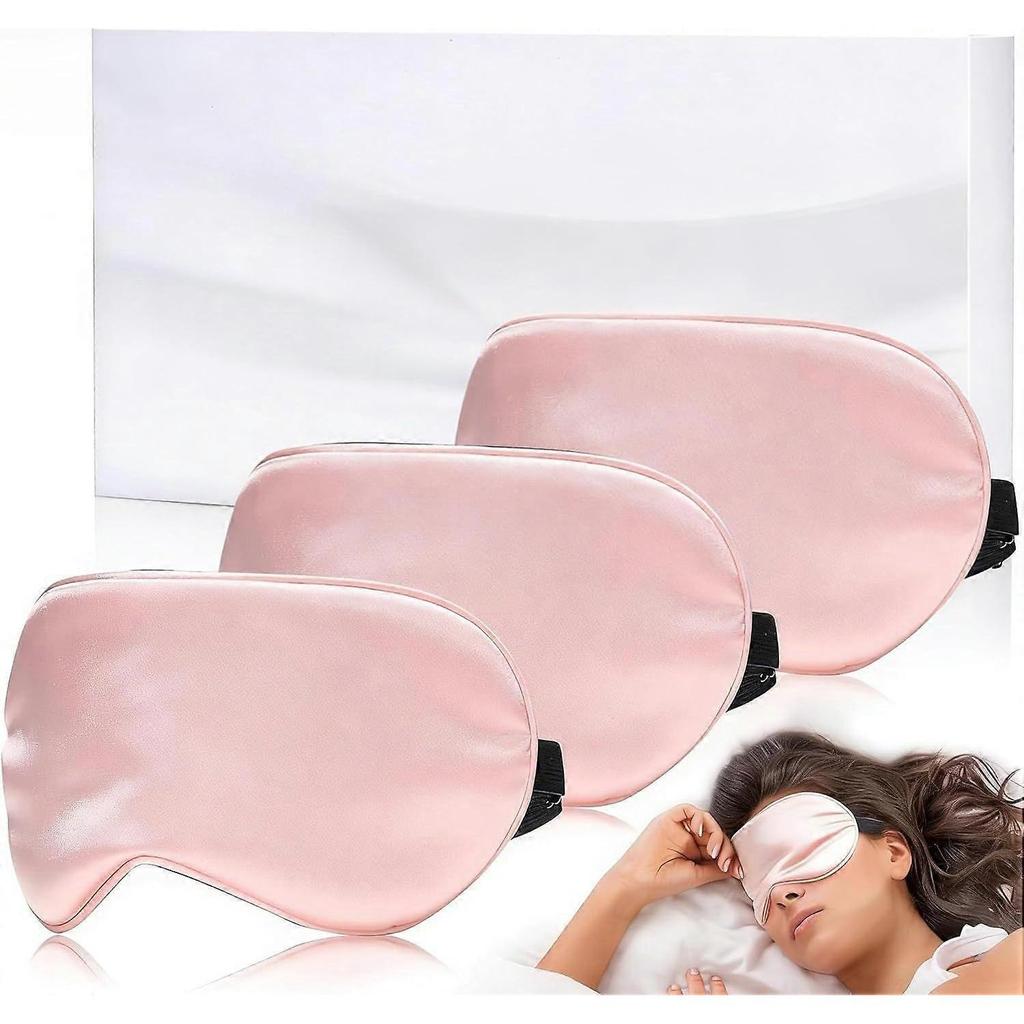 Sleep Mask Silk Eye Mask for Sleeping, Super Soft Blackout Eye Mask for Women Men, Side Sleeper Covers for Sleeping with Adjustable Straps, Travel Sl