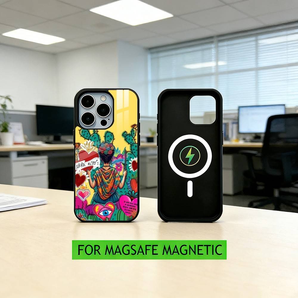Fashion F-fridaS Kahlo-PC Phone Case For iPhone17,16,15,14,13,12,11 Plus,Pro Magnetic For Magsafe Wireless Charging