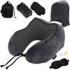 By an Physical BANCIL Neck Pillow with Removable Hood and Replacement Cooling Cover Set for Neck Portable Pillow Hoody Neck Pillow Gray Cooling Cover