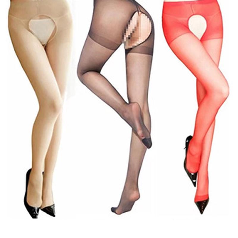 Женские сексуальные капроновые колготки с открытой промежностью