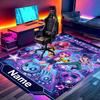 Custom Name Personalized Kpop Demon Hunter Print Carpet, Versatile Home Decor Rug, for Playroom, Apartment, Balcony, Entryway, Hallway Gift