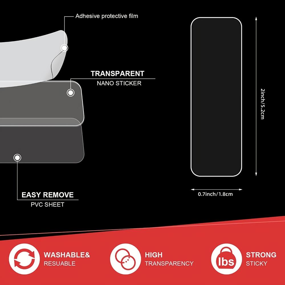 Reusable Multifunctional Double Sided Adhesive Tape, 60Pcs Double Sided Mounting Strong Sticky Wall Strips Transparent Tape Without Cropping