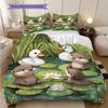 Otter Pattern Bedding Quilt Set Quilt Cover Pillowcase Home Decoration Birthday Gift (1 * duvet cover + 2 * pillowcase, without core)