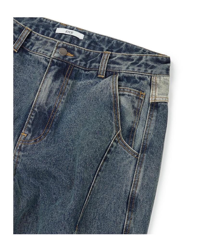 ETCE Curved Panel Denim Pants 2.0 (Blue)