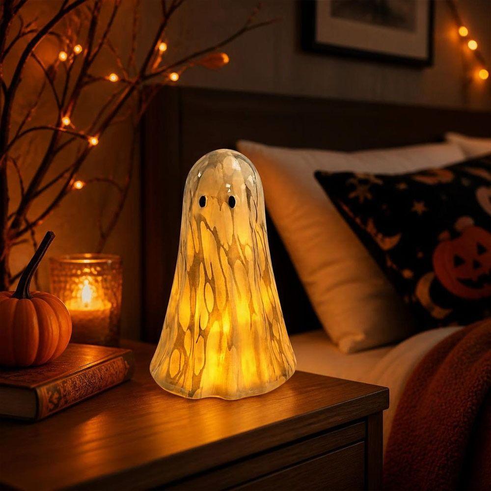 Portable Light Up Ghost Figurine Colorful or White Halloween Ghost Decoration Home Party Decor