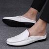 New Genuine Leather Half Slippers Men Luxury Mens Mules Shoes Moccasins Non-slip Man Casual Shoes New Summer Sandals For Men
