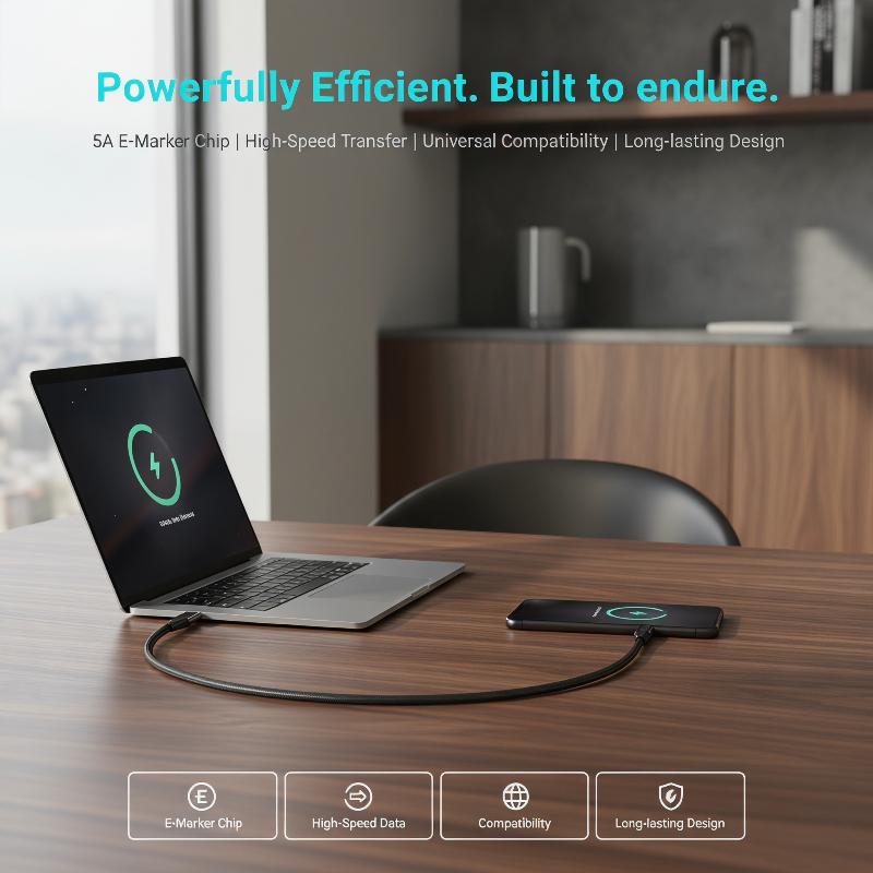 USB C кабель 5A PD 25W, два порта, шнур быстрой зарядки для S22 S23 S24 Plus Note, плетеный, прочный провод, для игр, стриминга, офиса