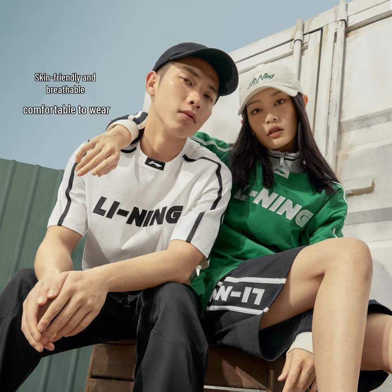 Li-Ning Мужская хлопковая футболка с коротким рукавом