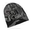 Шапки с капюшоном, японская художественная татуировка, женская тонкая шляпа унисекс, японский дракон, осенне-весенняя теплая шапка, шапки в стиле хип-хоп Skullies, шапки