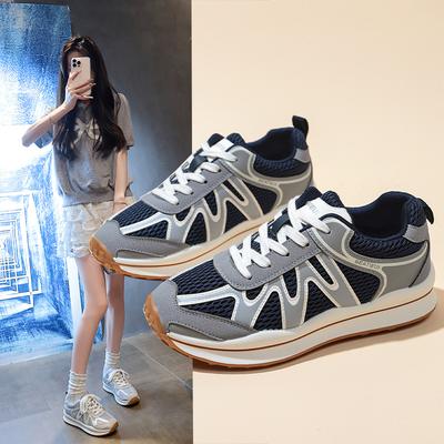 Осень и зима новая женская спортивная одинарная обувь на шнуровке на плоской подошве женская новая обувь для верхней одежды в спортивном стиле интернет-знаменитости Форрест Гамп