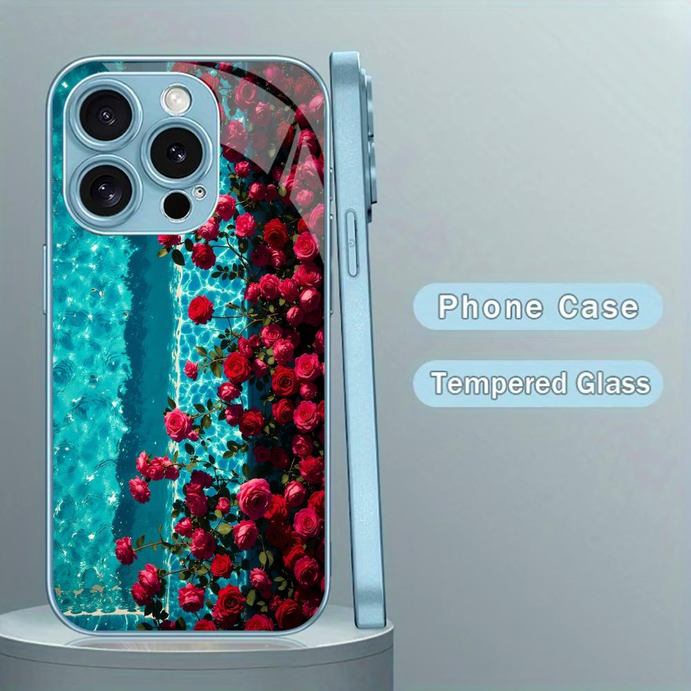 Ool Летняя Волна Розы для чехла iphone 17 для coque iphone Чехол fundas Стекло для iPhone 17 16 15 14 13 12 11pm Pro Plus