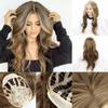 Длинный волнистый парик Ombre Blonde, натуральный двухцветный средний участок, термостойкие синтетические волосы, парики для афроамериканских женщин