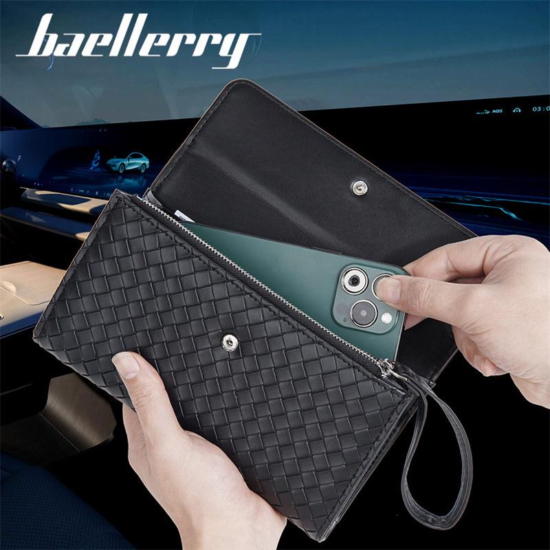 Baellerry Мужские сумки из искусственной кожи, длинные сумки для телефонов, винтажный дизайн, держатель для карт, сумки для денег, кошелек для монет