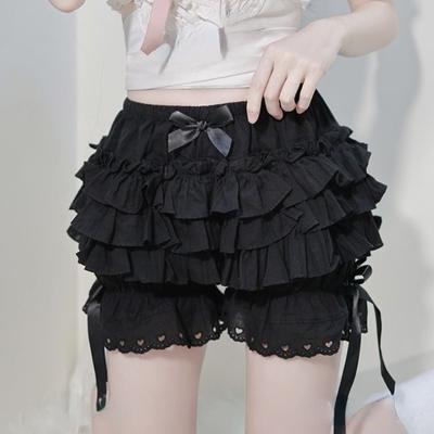 AltGoth Mall Goth Лолита кружевные шорты женские эстетические милые шорты в стиле пэчворк с милым бантом Y2k E-girl эмо альтернатива каваи наряды