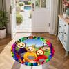 Teletubbies Round Floor Rug Perfect for Study room Game Room Kitchen Dining Room Anti-slip Round Rug Anime Office Decor Best for Christmas