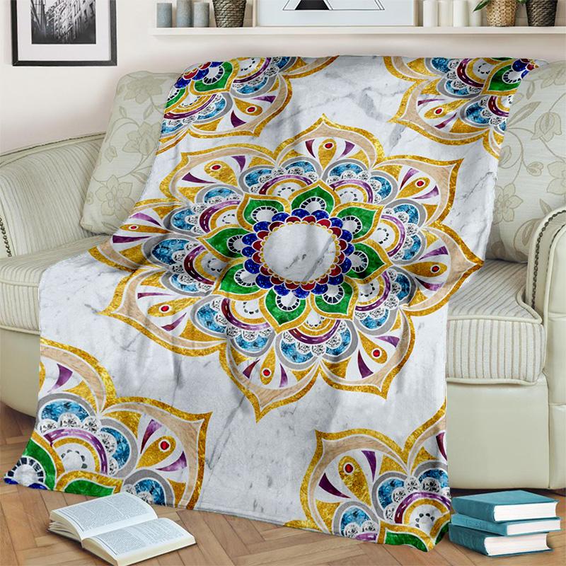 3D Bohemia Meditation Mandala Nature Spirit Yoga Blanket,Soft Throw Blanket for Home Bedroom Bed Sofa Picnic Cover Blanket Kids