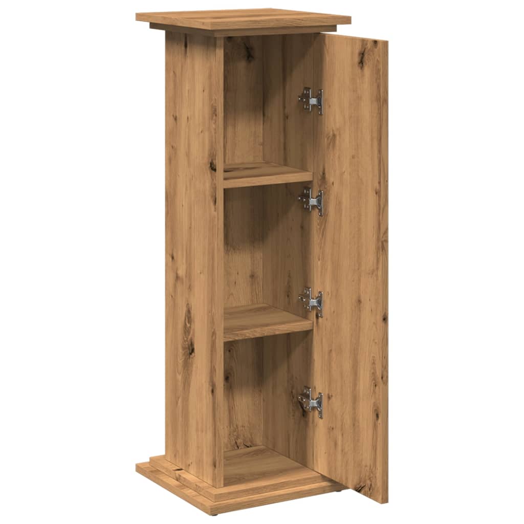 Plant Stand with Storage Space Artisan Oak Finish 31 x 30 x 90 cm Engineered Wood