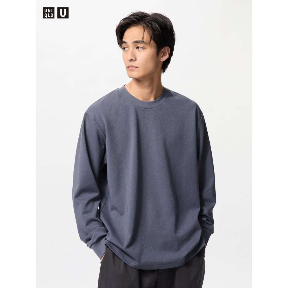 Uniqlo Футболка Airism Cotton Crewneck с длинным рукавом
