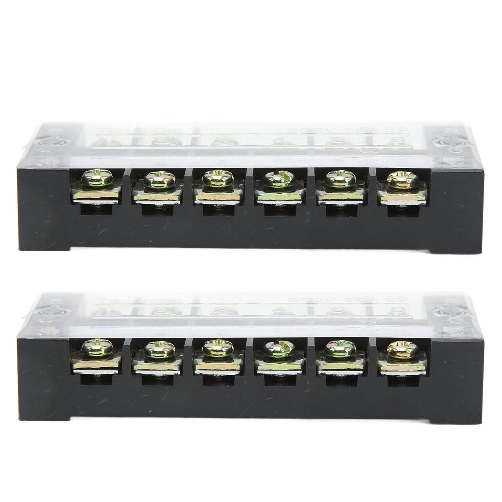 2Pcs Terminal Strip TB Fixed Large Current Dual Row Wire Barrier Block Terminal Strip with