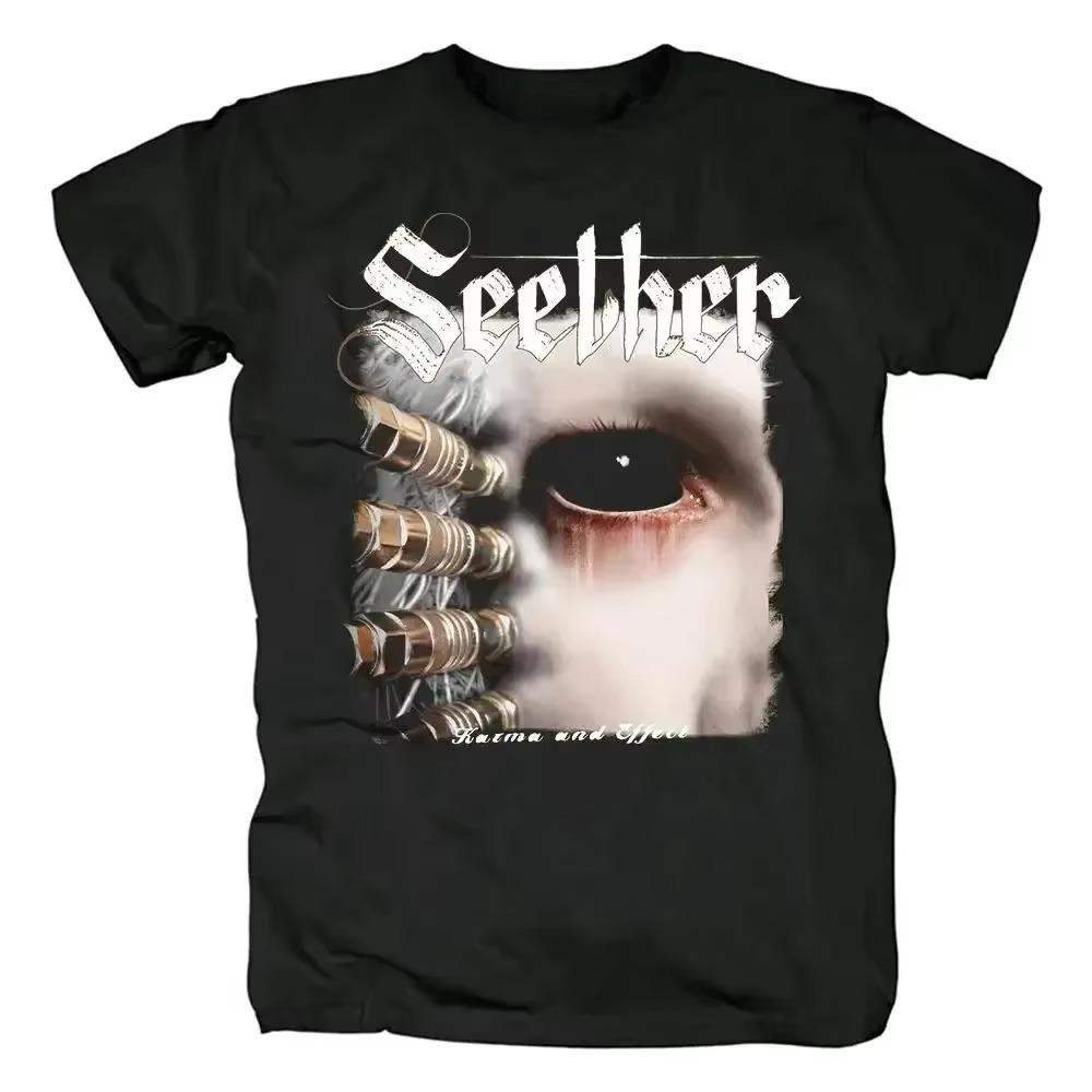 Футболка Heavy Metal Seether для женщин и мужчин, рок-футболка, удобный топ, 100% хлопок, мужская летняя футболка, маленькая, свежая, модная, трендовая футболка