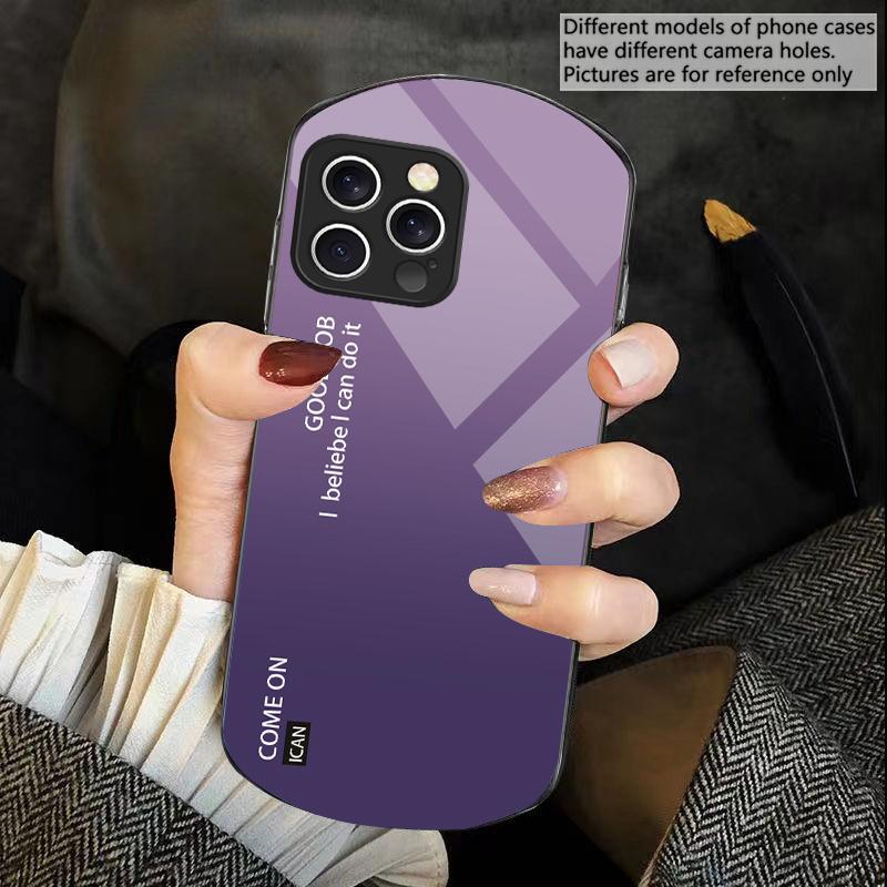 Однотонный градиентный Для iPhone 16 15 14 13 Plus 12 mini 11 Pro Max XR Xs X 7 8 6 6S 2022 Эллиптический чехол для телефона из закаленного стекла