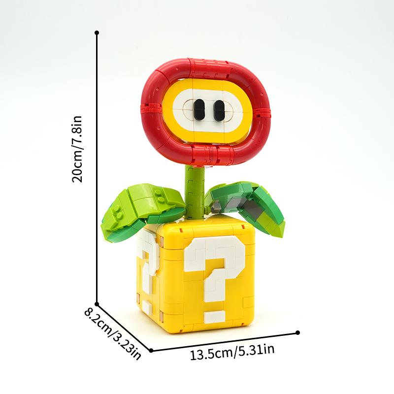 New Creative Flame Flower Building Blocks MOC DIY Potted Plant Model Desktop Home Decor Gift Toys For Kids Adults 364pcs