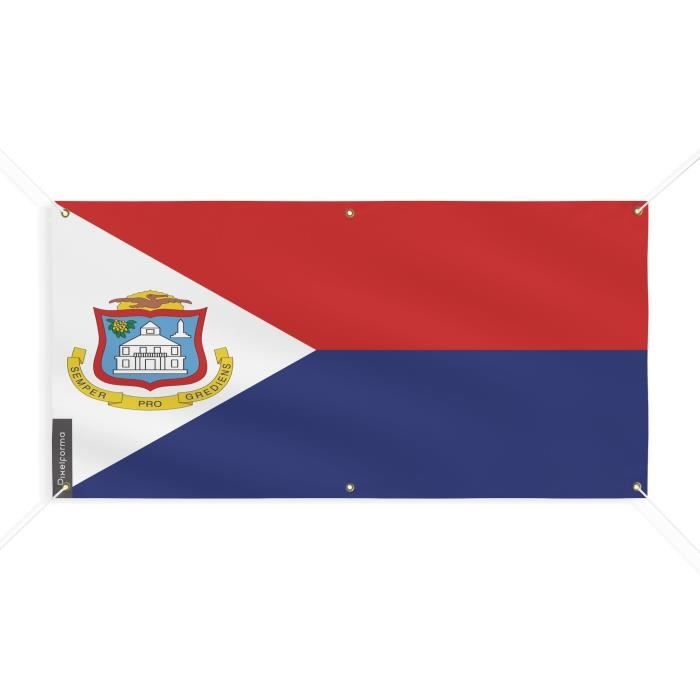 Bannière Drapeau De Saint-Martin 6 Oeillets 90x180cm En Polyester