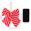 1Pc Christmas Decoration Supplies Red and White Striped Bow Candy Sponge Bow Pendant Christmas Tree Decoration