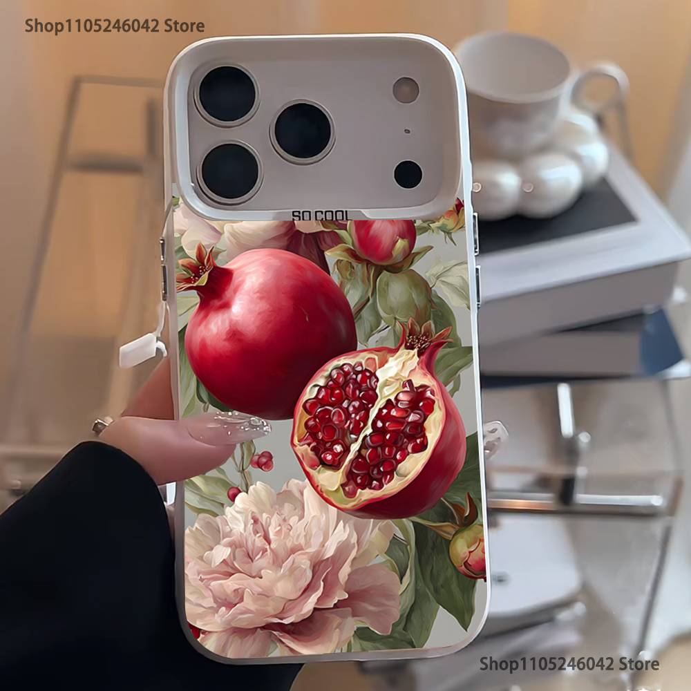 Милый гранат Для белой конфеты Матовый чехол iPhone 17,16,15,14,13,12,11,Mini,Pro,Plus
