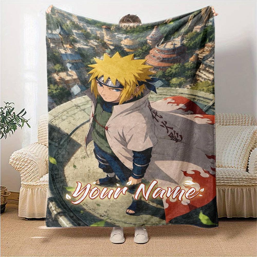 Naruto Character Customize Your Name Blanket Throw Customizable Blanket Warmthful Decor Suitable for Sofa Living Room Nap Picnics All-Season Use