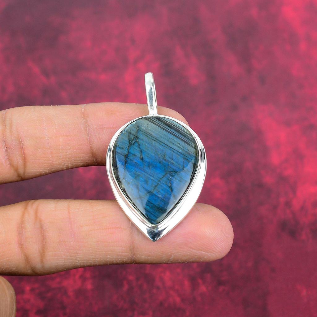 Labradorite Pendant, Handmade Gemstone 925 Sterling Silver Pendant Antique Jewelry, For Gift Silver Jewelry
