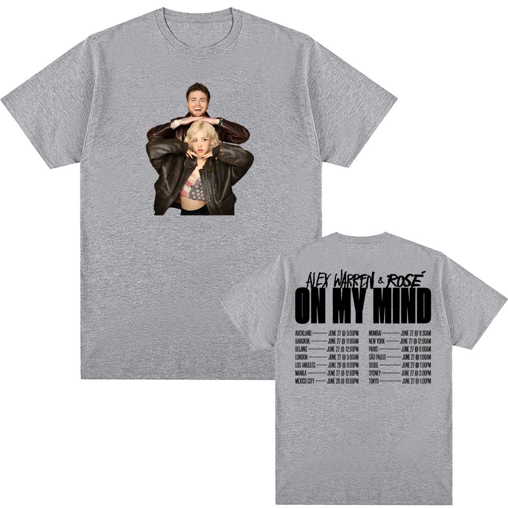 Alex WarrenROSE  On My Mind T Shirt  Round 100Cotton newTeeshirt Graphic Printing Punk Tshirt Ropa Mujer ClothingTees Top
