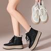 Women's Winter Chunky Platform Snow Boots Lace-Up Non-Slip Warm Fur Lined Ankle Booties Comfortable Walking Shoes Side Zipper Short Boot for Women