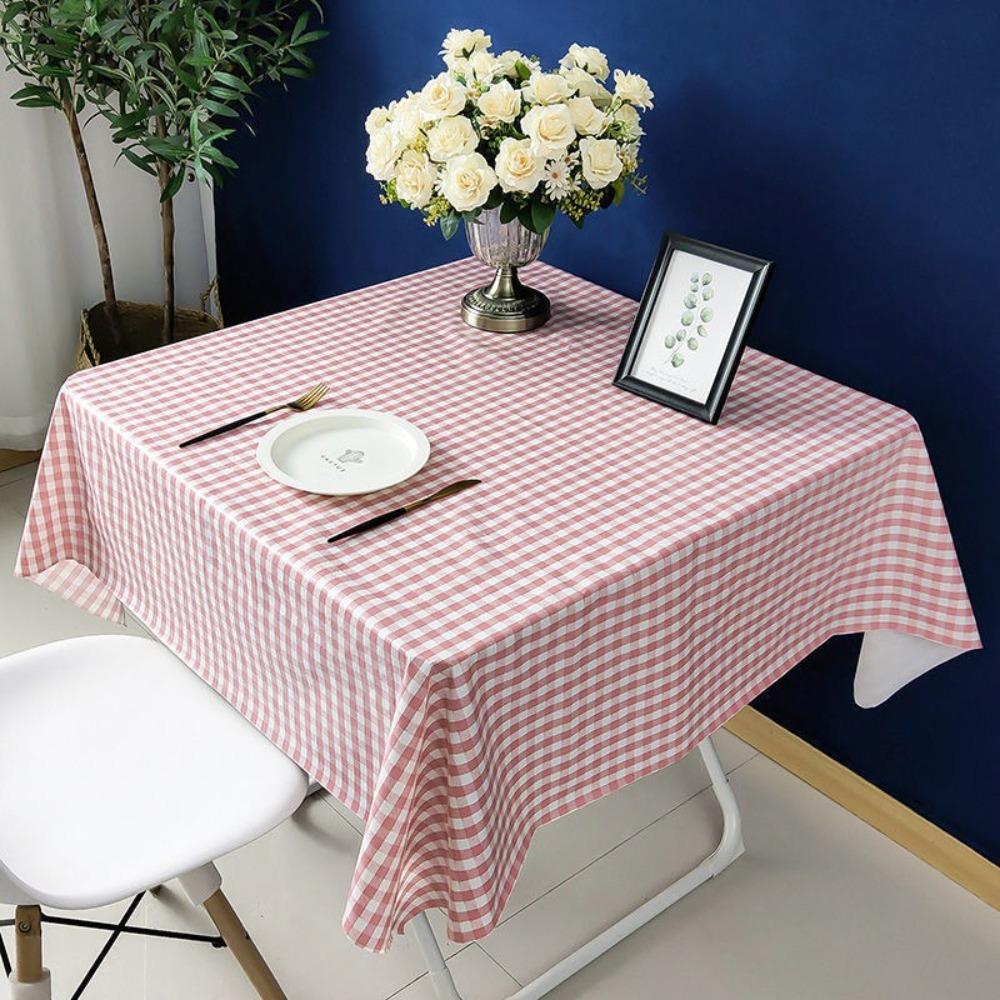 Ins Korean Plaid Tablecloth Strawberry Background Cloth Modern Desk Table Cloth