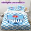 The Bulls rugby Pattern Bedding,Quilt Set Quilt Cover Pillowcase Home Birthday Gift (1*duvet cover+2*pillowcase,without core)