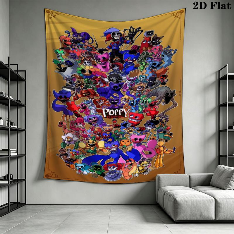 poppy playtime Wall Tapestry Aesthetic Wall Hanging Printed Fabric Blanket Decorative Tapestries for Bedroom Living Room Home Decor