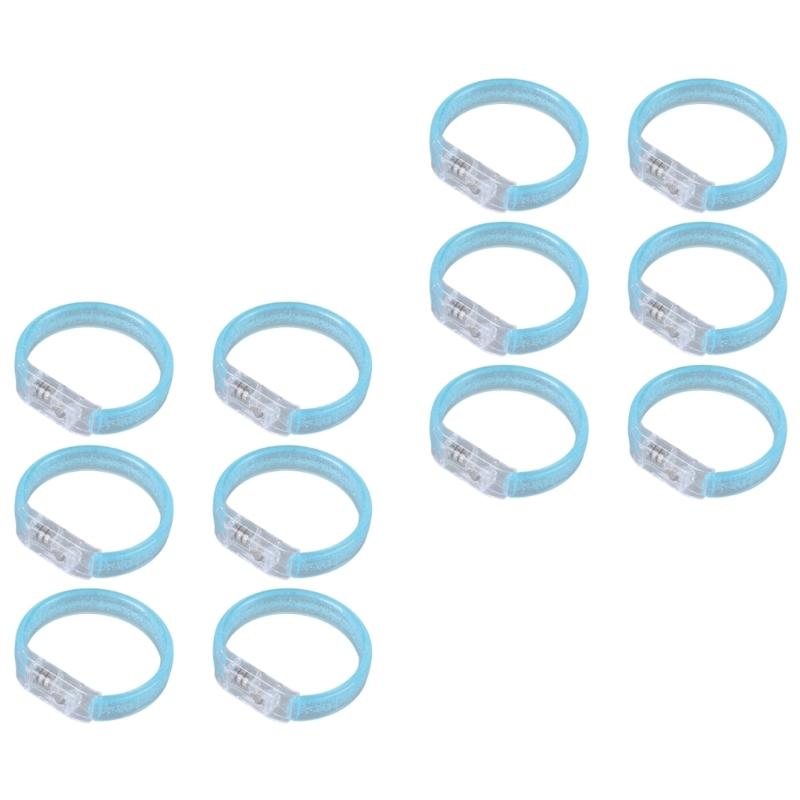 12pcs Light Up Party Bracelets Acrylic LED Wristbands For Kids Adults Concerts Festivals Nighttime Activities Multicolored Glowing Effect