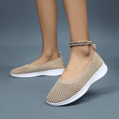 Новая летняя сетчатая обувь, плоская повседневная женская обувь, дышащая, легкая, с неглубоким вырезом, удобная, большого размера женская обувь
