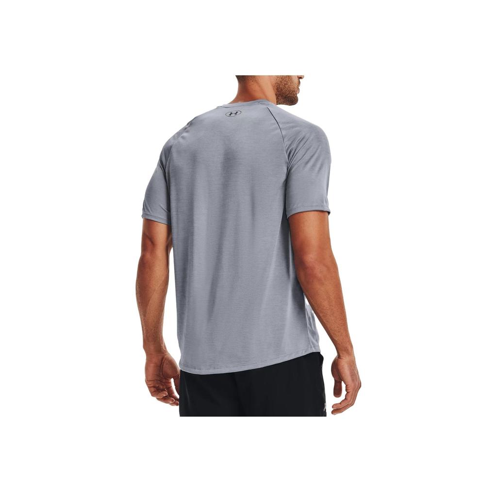 Under Armour Solid Color Brand Logo Crew Neck Short Sleeve T-Shirt Men Tops Gray 1328190-035