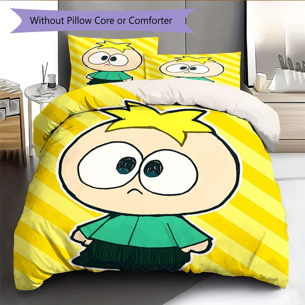 Butters Pattern Bedding Home Decoration Birthday Gift ( 1 duvet cover + 2 pillowcase, without core),fan merchandise.