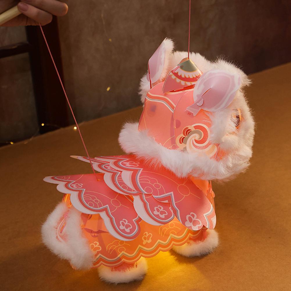 2026 Year Of The Horse Lion Dance Lantern Handmade DIY Material Package, Children's Handheld PVC Waterproof Luminous Toy