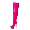 Fashion New High-quality Cross Strap Black Red Over The Knee Boots Sexy Hot Girl Pole Dance 15cm High Heel Motorcycle Boots Size 35-46
